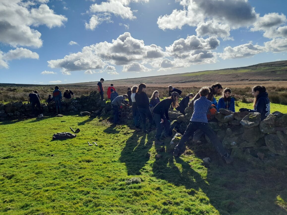 Youth Rangers doing drystone walling